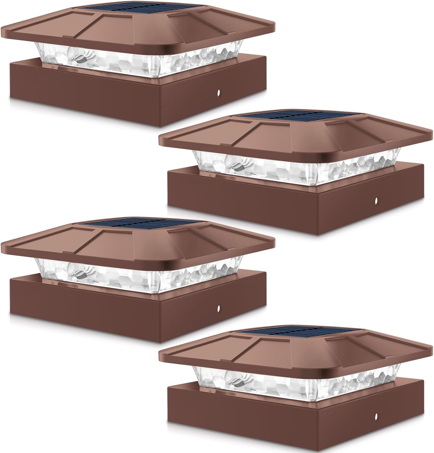 4x4in Solar Post Cap Lights for Outdoor Decks and Gardens