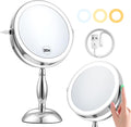 30x Magnifying Mirror Lighted Makeup Mirror with 3 Color Modes - Clear