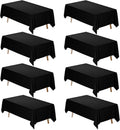 Black Tablecloth for Rectangle Table 60 x 102 in - 8 Pack Value Set