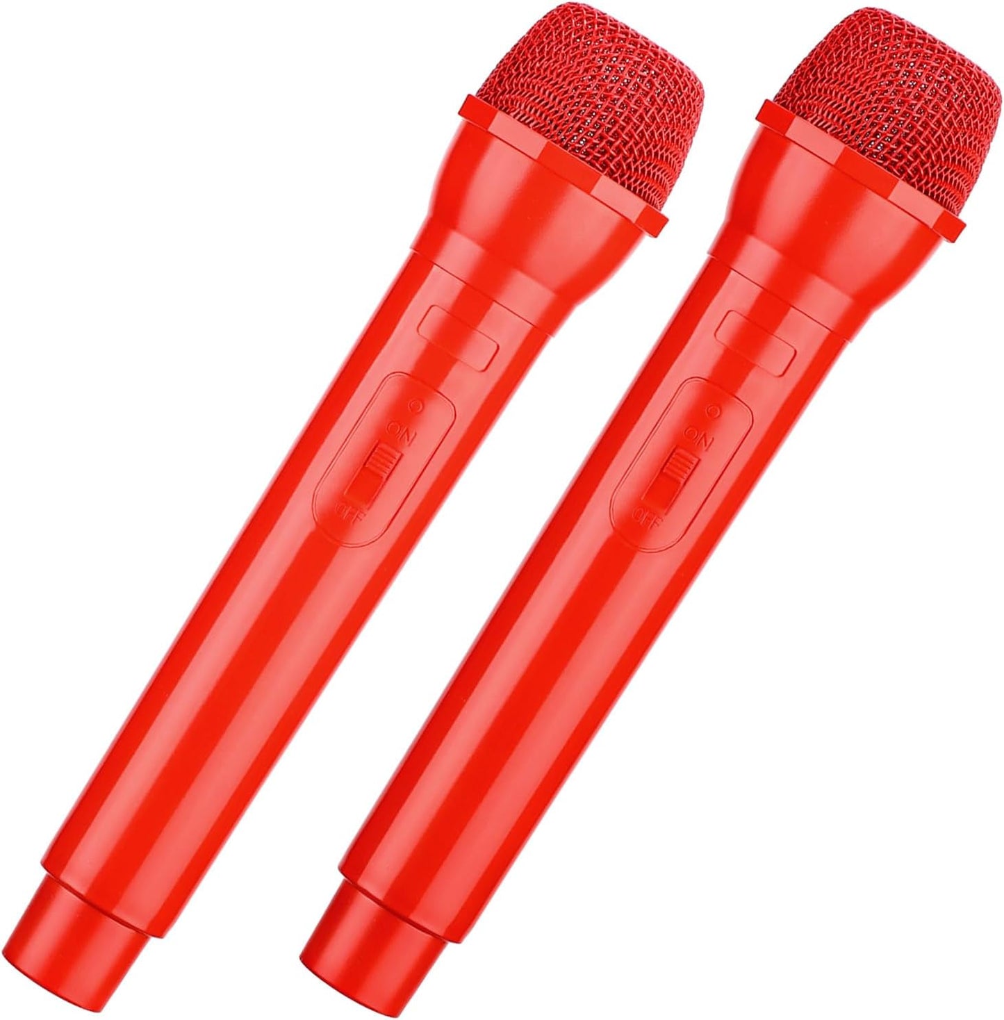 Facmogu 2PCS Red Fake Microphone Set - Realistic Prop for Fun Role Play