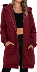 Women's Oversized Zip Up Hoodie S-3XL - Fleece Sweatshirt Coat