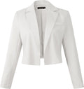 Womens Cropped Open Front Blazer Jacket - Casual & Office Ready