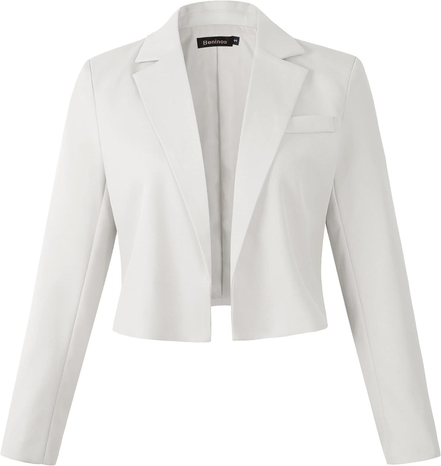 Beninos Womens Casual Blazers Open Front Cropped Blazer Jacket