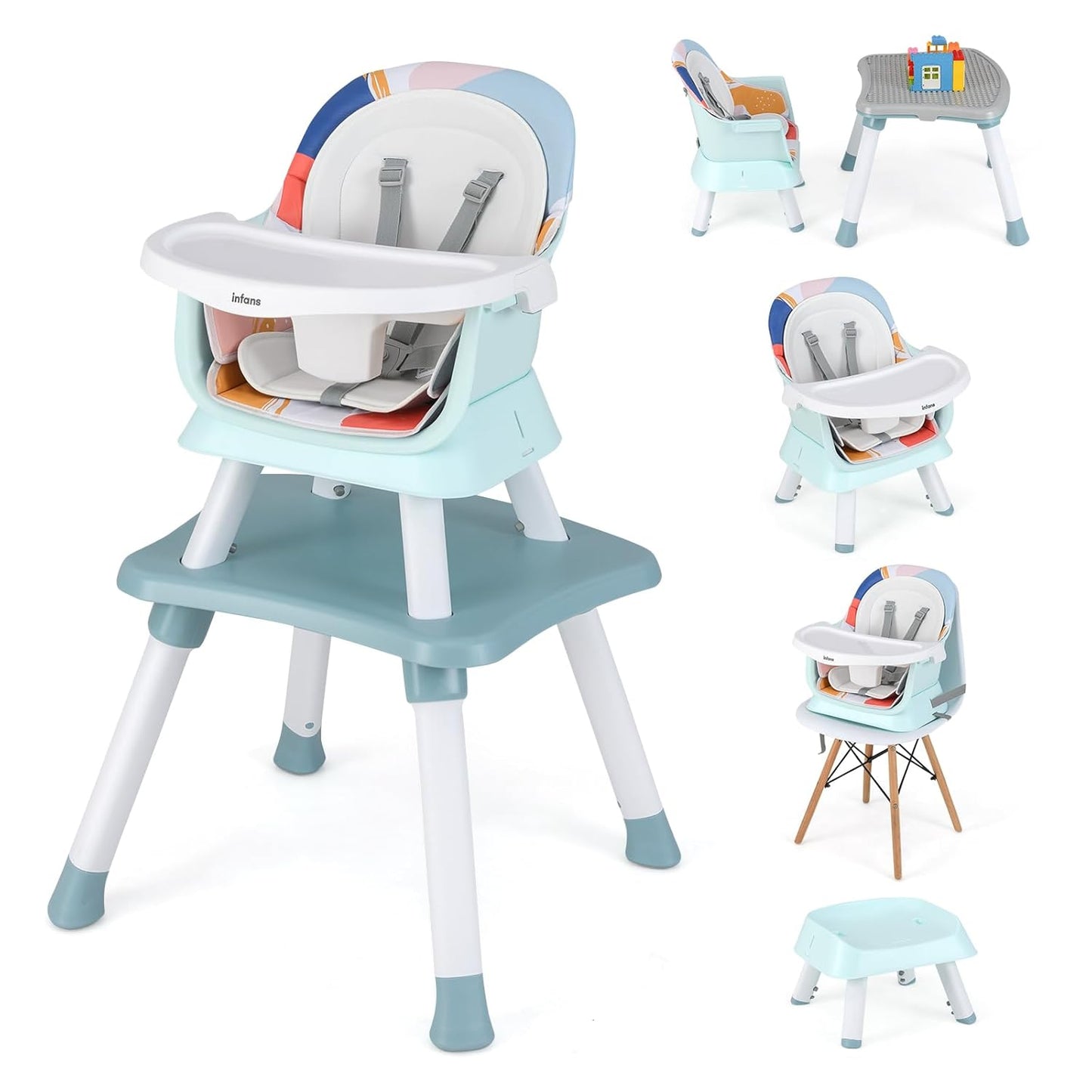 INFANS 8 in 1 Baby High Chair for Toddlers and Infants