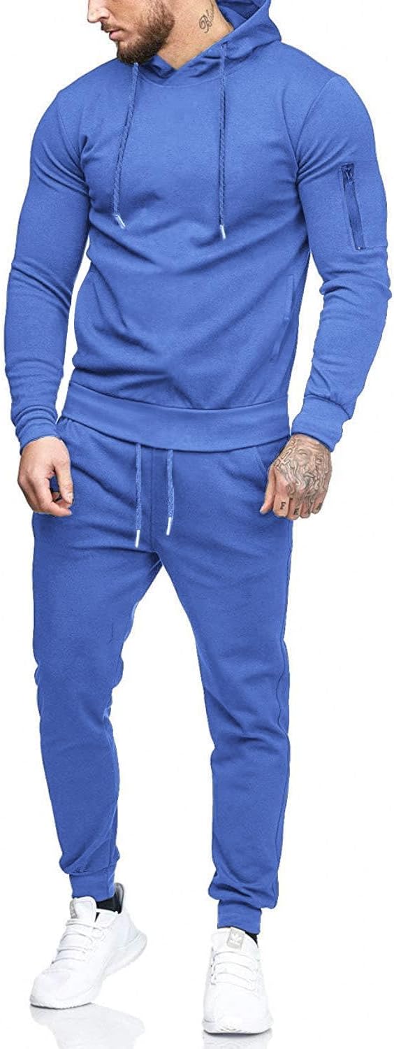 COOFANDY Men's Tracksuit 2 Piece Hooded Athletic Sweatsuit Set