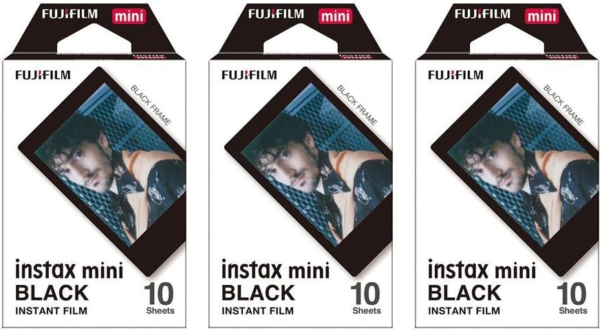 Fujifilm Instax Mini Instant Film Black Frame 3-Pack Bundle Set