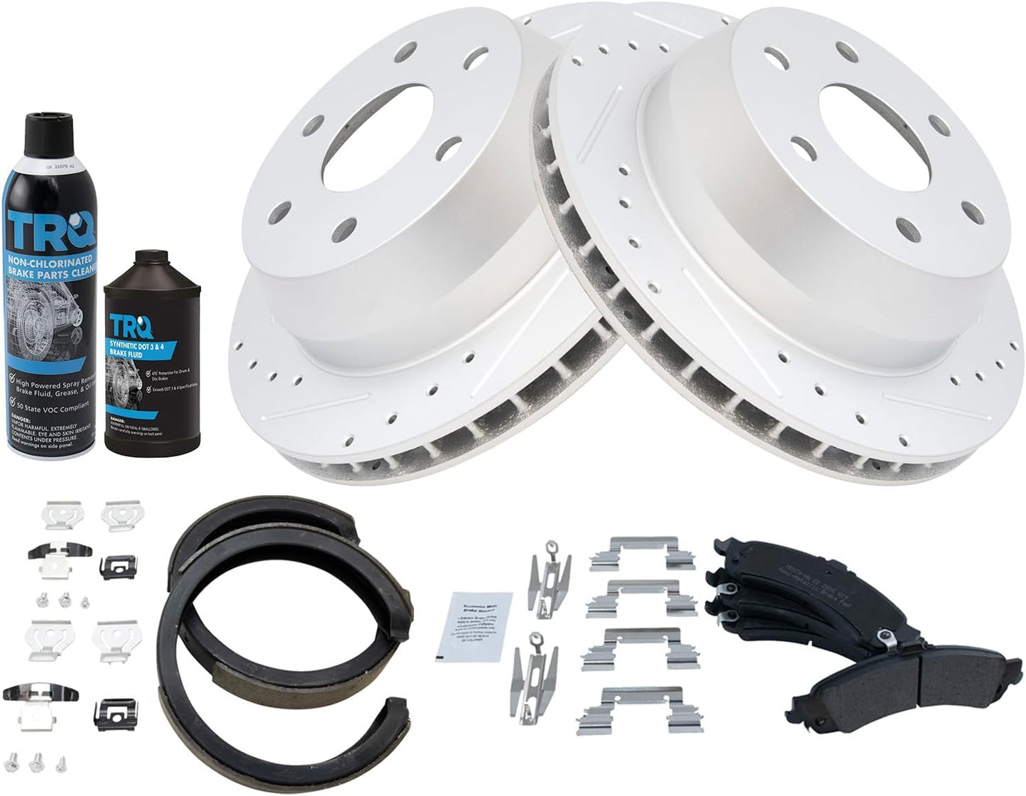 TRQ Rear Brake Pad & Rotor Kit for 02-06 Avalanche & Sierra