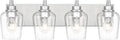 Bathroom Light Fixtures 4-Light Modern Vanity Light - Clear Glass