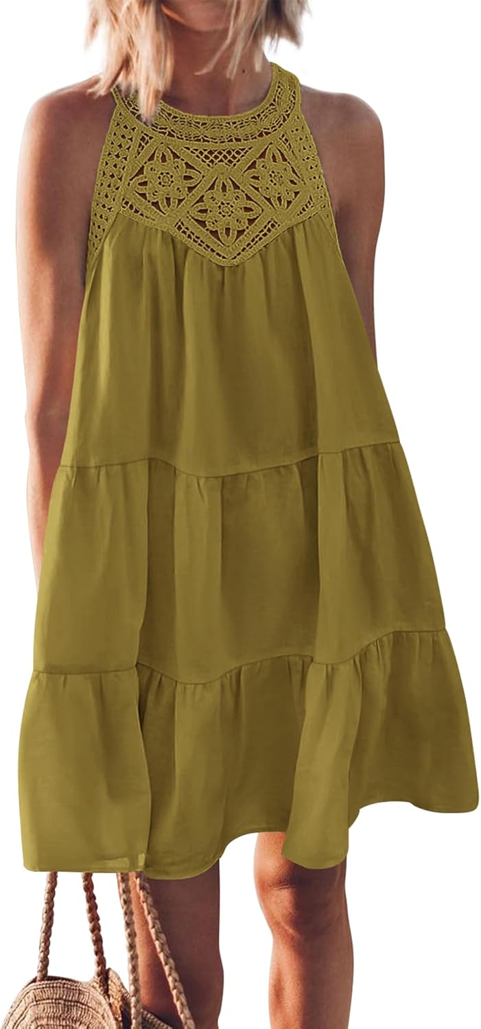 BTFBM Women Summer Halter Dresses Casual Spring 2025 Style