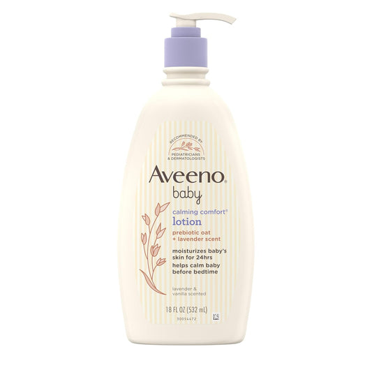 Aveeno Baby Calming Comfort Lotion, Lavender & Vanilla Scents, Non-Greasy, Nourishing Oatmeal