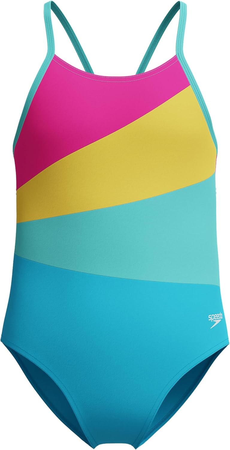 Speedo Girl's One Piece Swimsuit with Thin Straps for Comfort