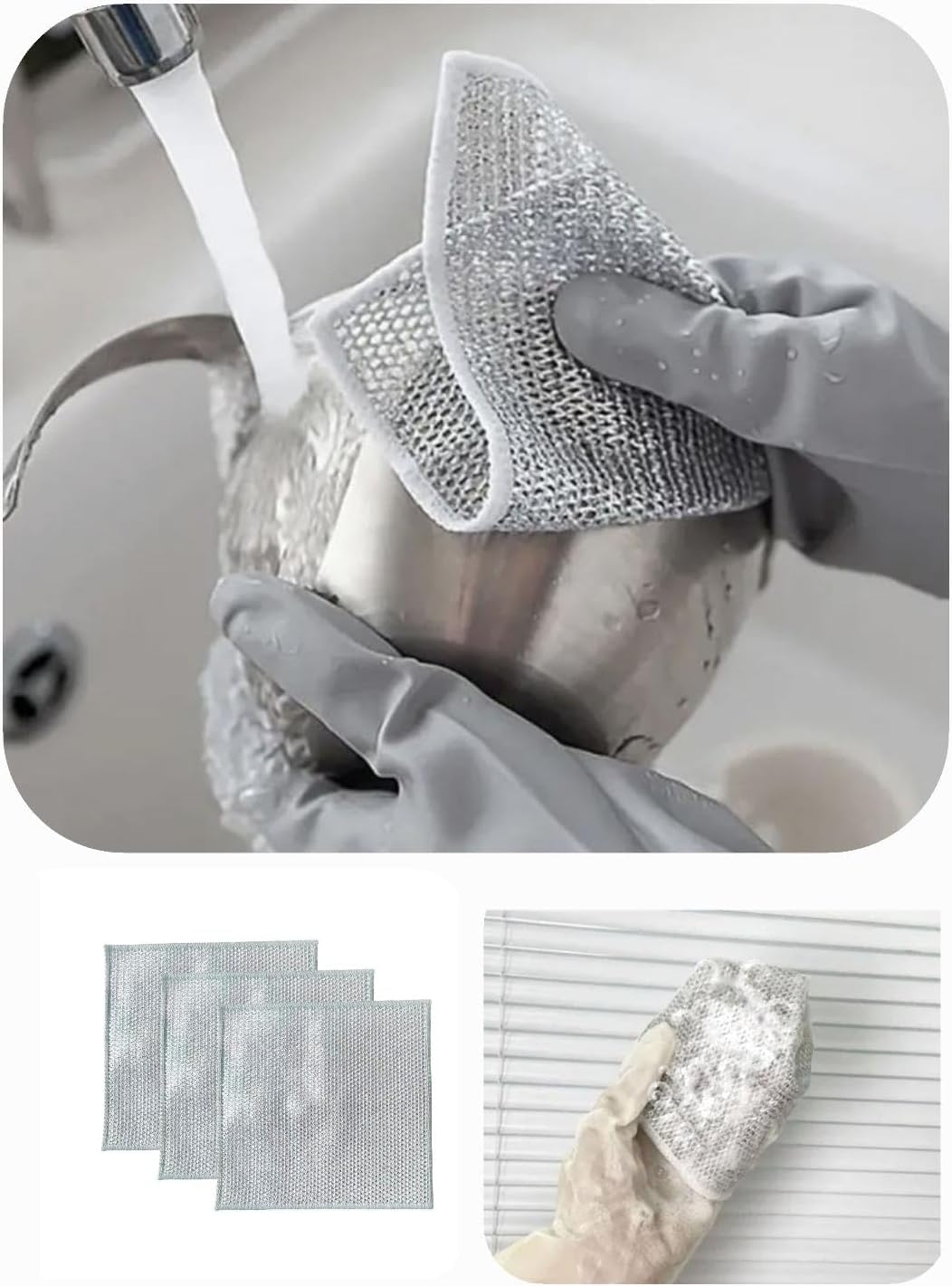 Kydenora Non-Scratch Wire Dishcloth Set - Absorbent & Multipurpose