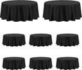 PureFit 90 Inch Round Table Cloths - 8 Pack for Events and Home