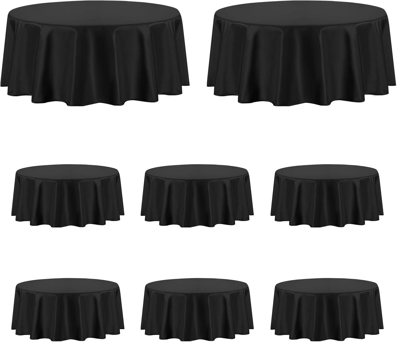 PureFit 90 Inch Round Table Cloths - 8 Pack for Events and Home