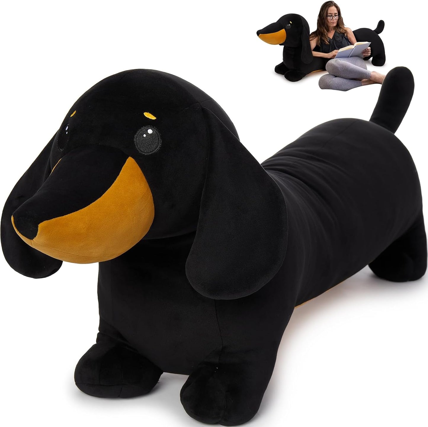 MorisMos 43in Dachshund Stuffed Animal Plush Dog Body Pillow