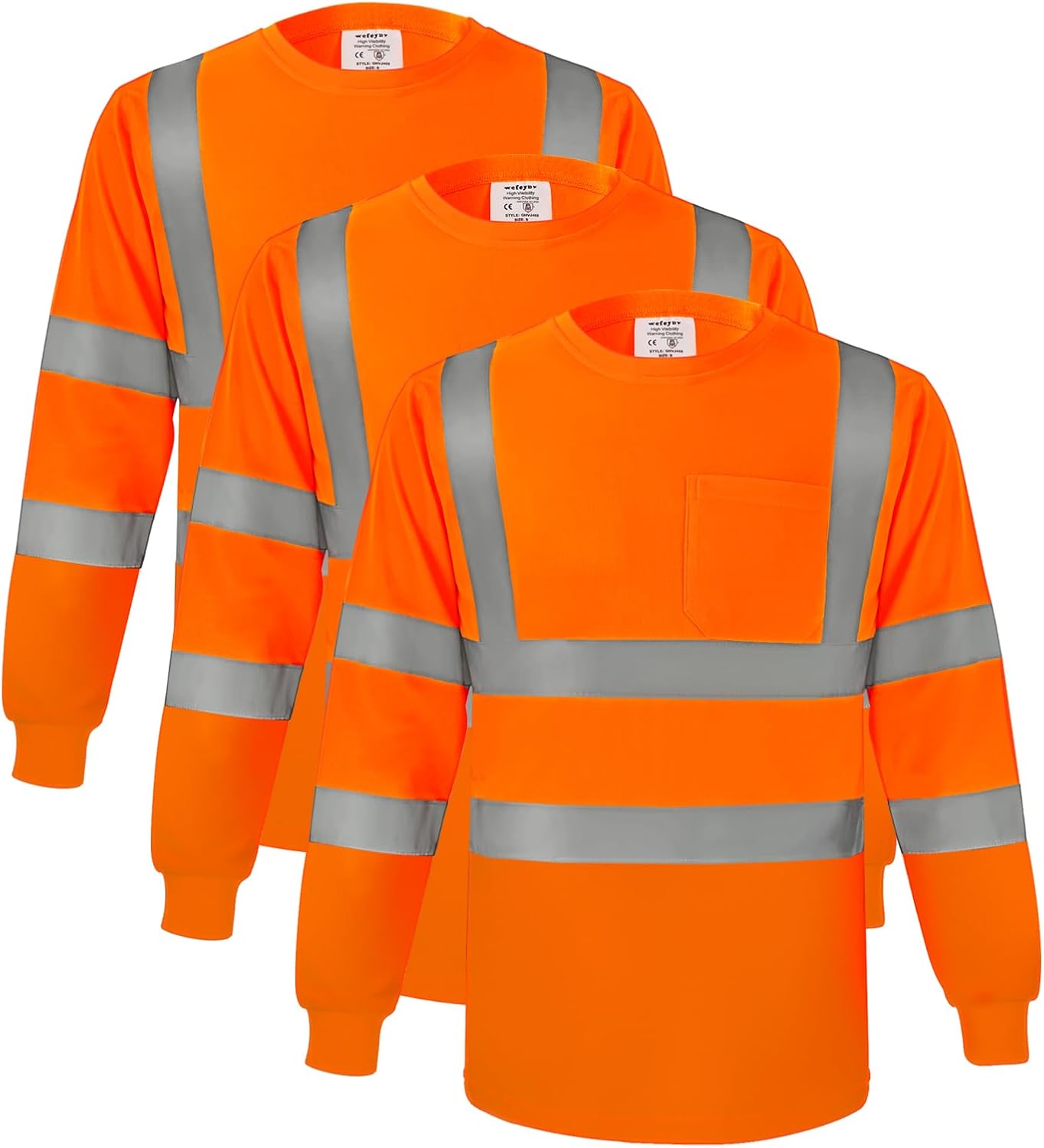 High Visibility Long Sleeve Safety Shirt for Work and Construction