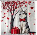 Valentines Husky Shower Curtain - Home Decor Must-Have