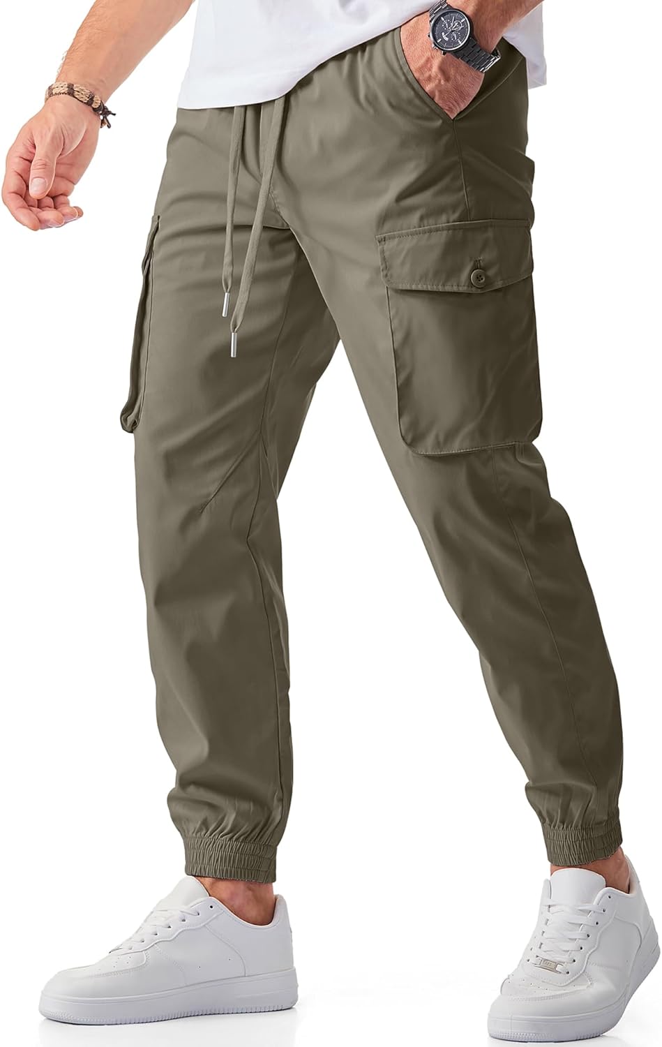 JMIERR Men's Casual Cargo Joggers Pants for Comfort and Style