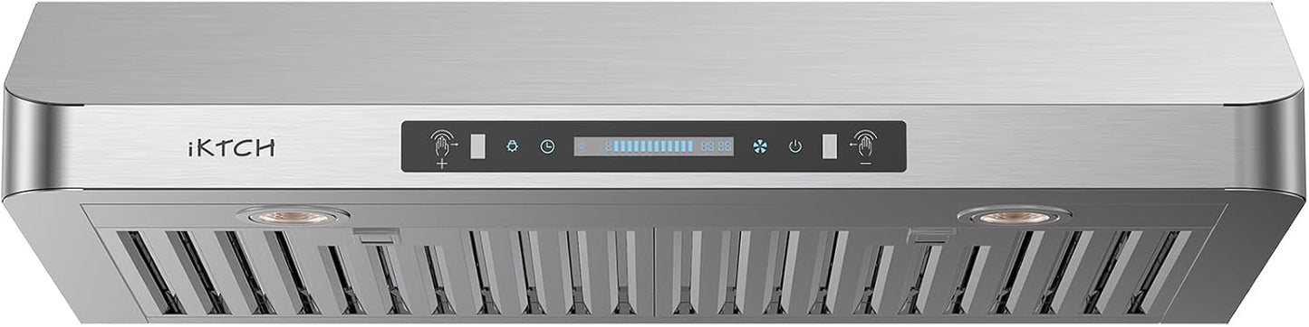 IKTCH Under Cabinet Range Hood 30 Inch with 390-CFM Power