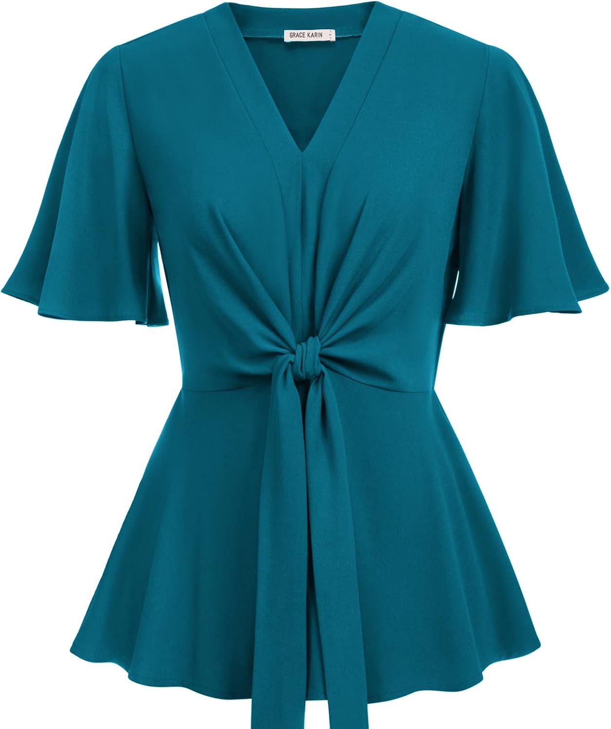 Elegant V Neck Peplum Tops for Women by GRACE KARIN - Stylish
