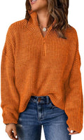 Dokotoo Womens 1/4 Zip V Neck Pullover Sweater - Soft, Warm Fit Will