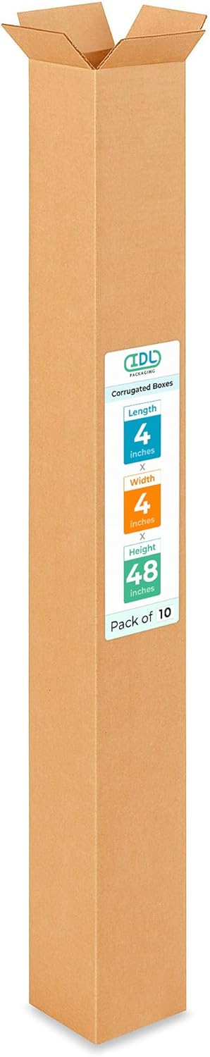 Tall Moving Boxes 4x4x48 inches - Extra Strength 200 lb Pack