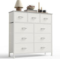 9-Drawer Fabric Dresser Storage Tower - Compact Deep Drawers for Small