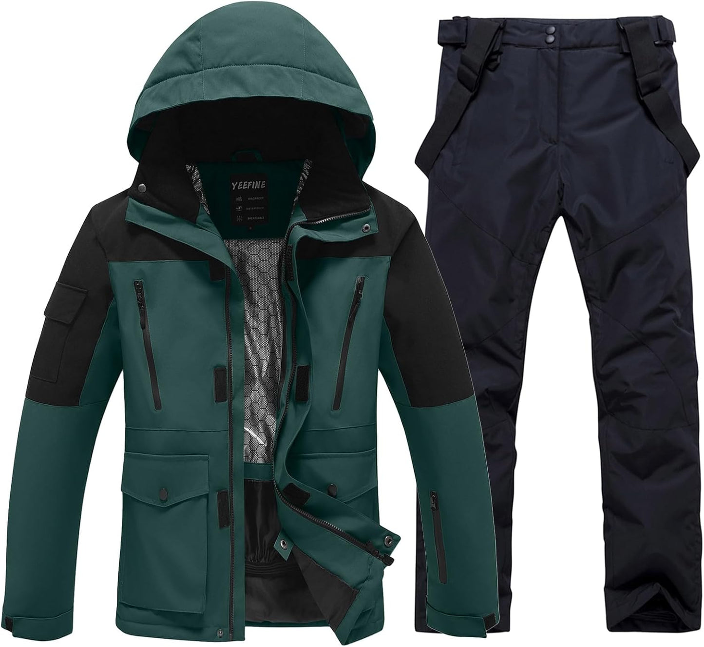 Men's Ski Suit Waterproof Snowboard Jacket and Pants Set