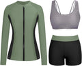Long Sleeve Swimsuits for Women - 3 Piece Rash Guard Set for Sun