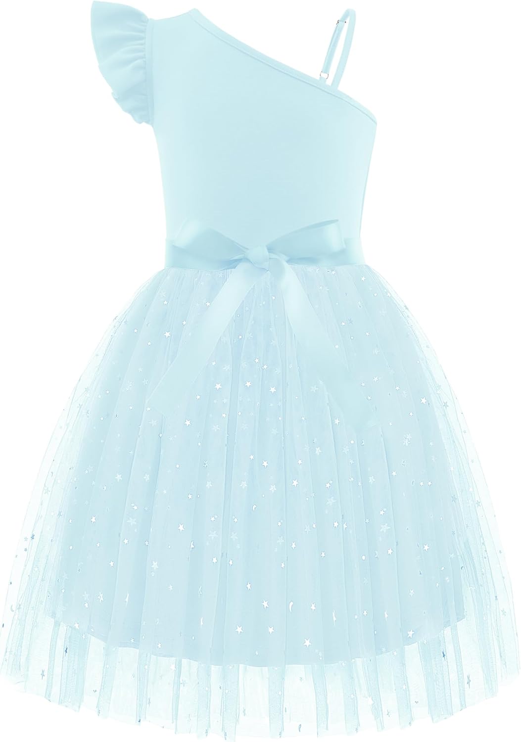 Arshiner Girls Summer One Shoulder Ruffle Tulle Dress Review
