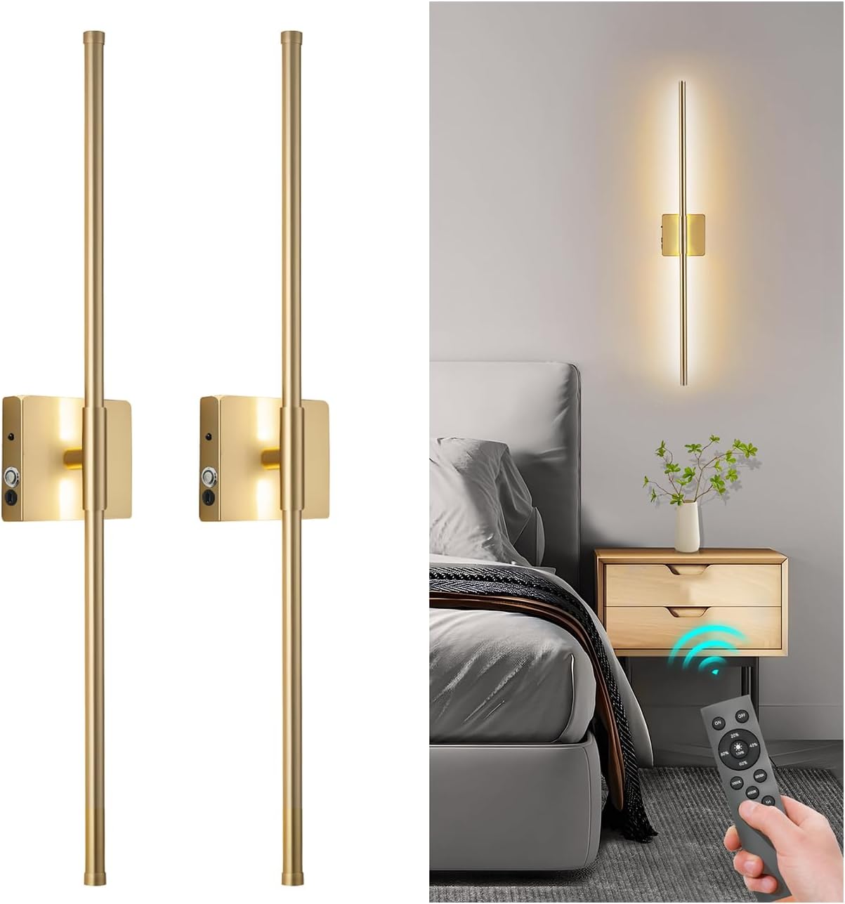 Battery Operated Wall Sconce with Remote for Any Room