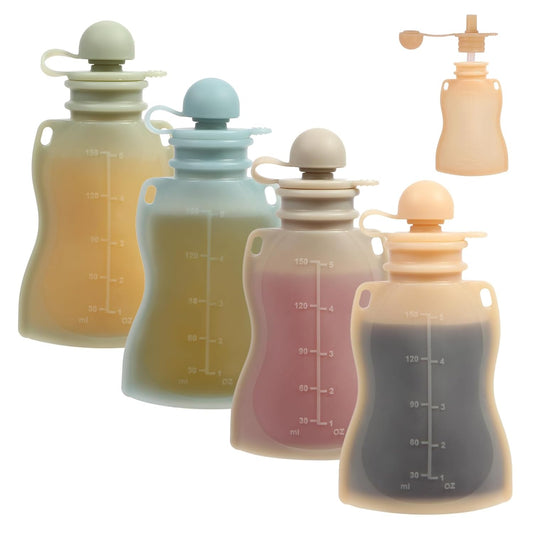 Refillable Squeezable Baby Food Pouches - BPA-Free