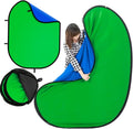Blue & Green Collapsible Pop Up Greenscreen Backdrop 47.2 x 59.1 in