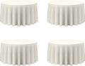 Ivory Round Tablecloth 120 in 4 Pack - Reusable Elegant Linen-Feel