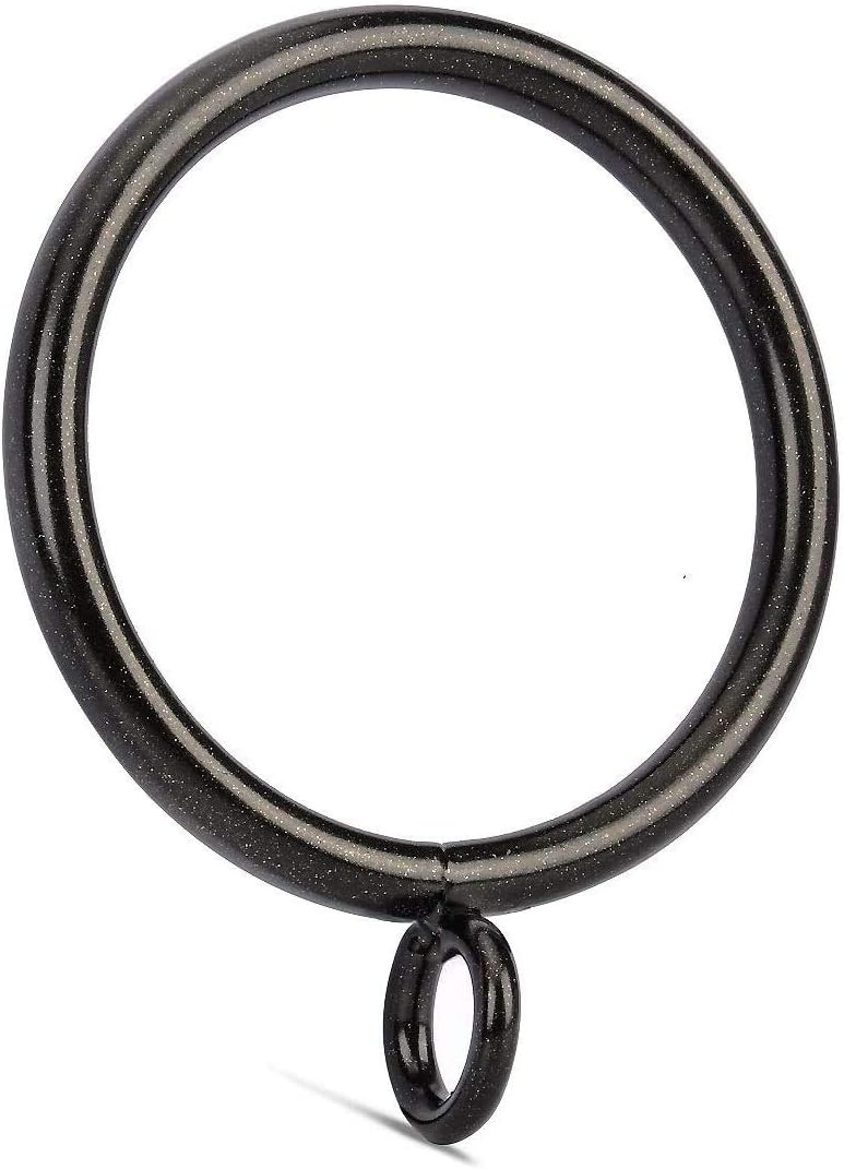 Set of 48 Dark Coffee Metal Curtain Rings - Easy Fit for 1 1/4-Inch Rods