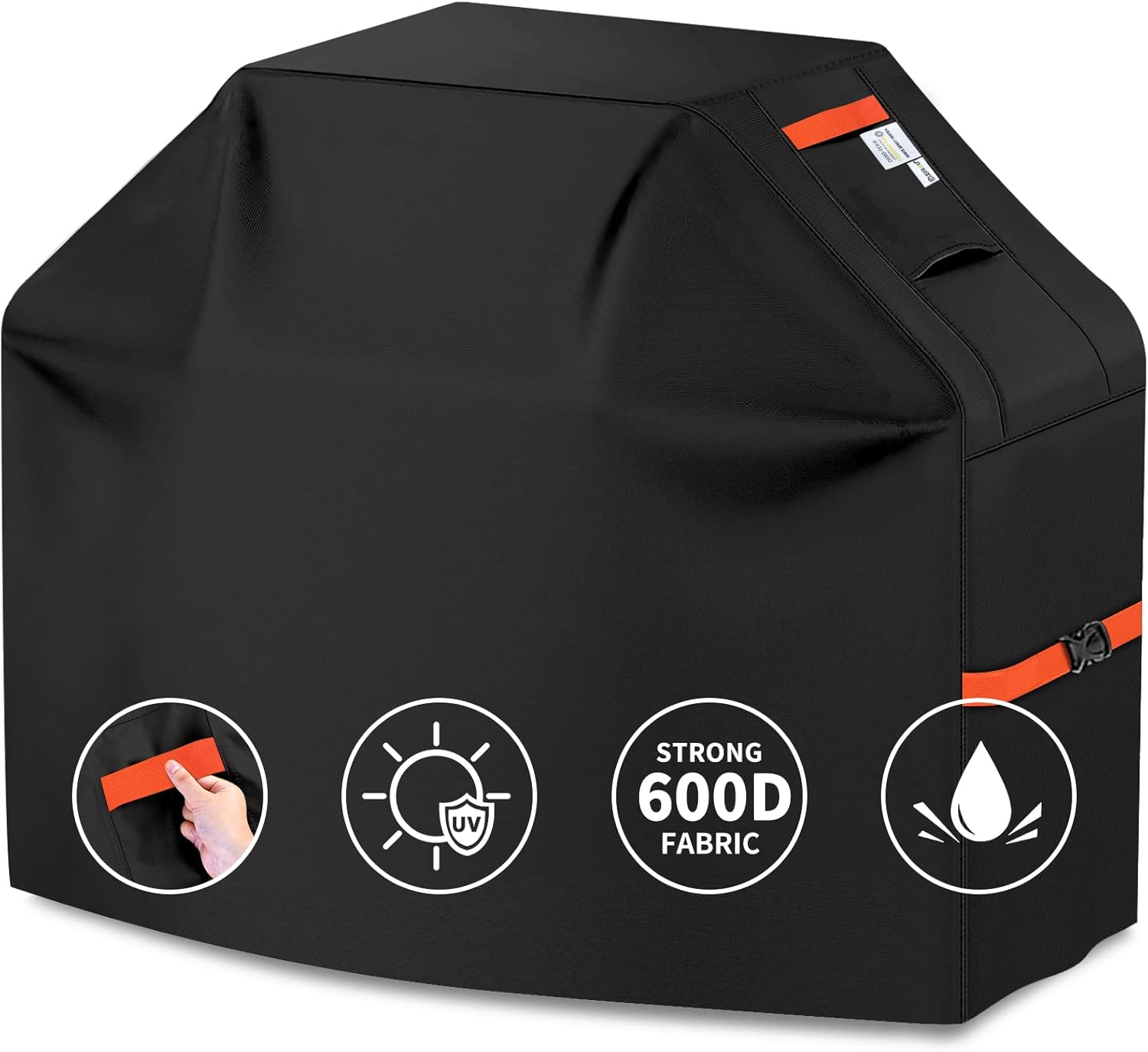 Heavy Duty 600D Grill Cover for All Seasons - Waterproof BBQ Protector
