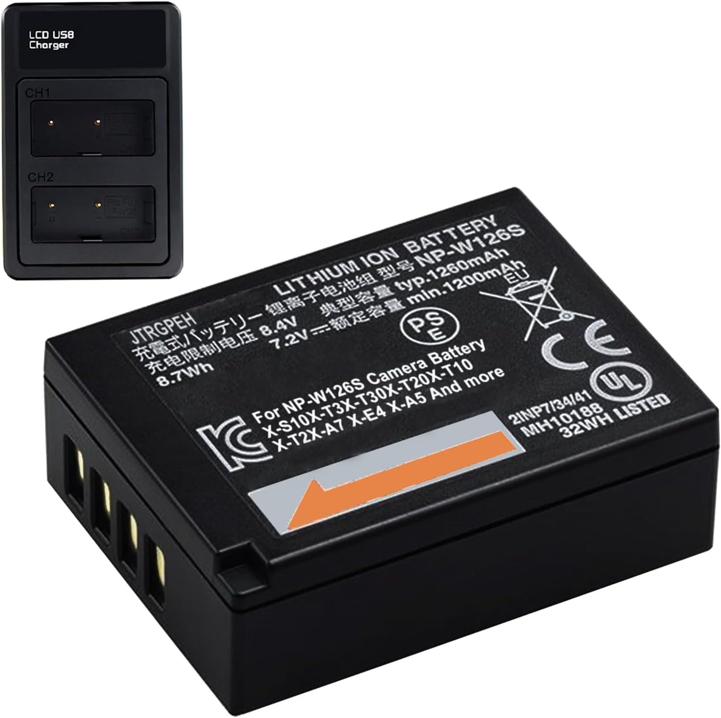 NP-W126S Replacement Battery and Charger for Fujifilm Cameras