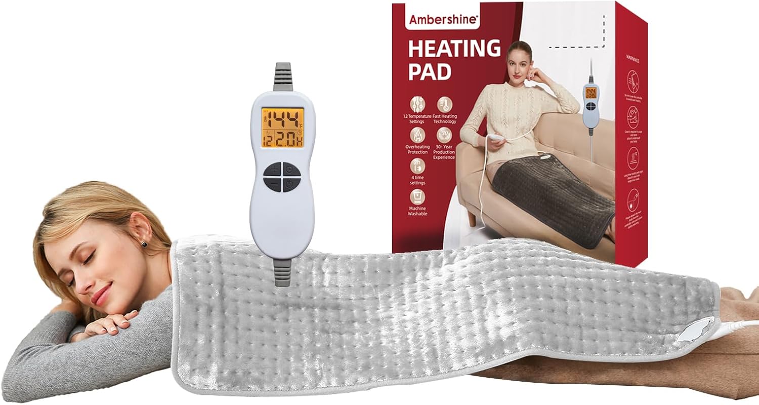 XXXL King Size Heating Pad for Pain Relief with 12 Settings