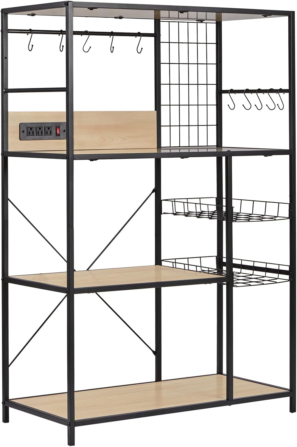 Industrial Kitchen Organizer with Power Outlet