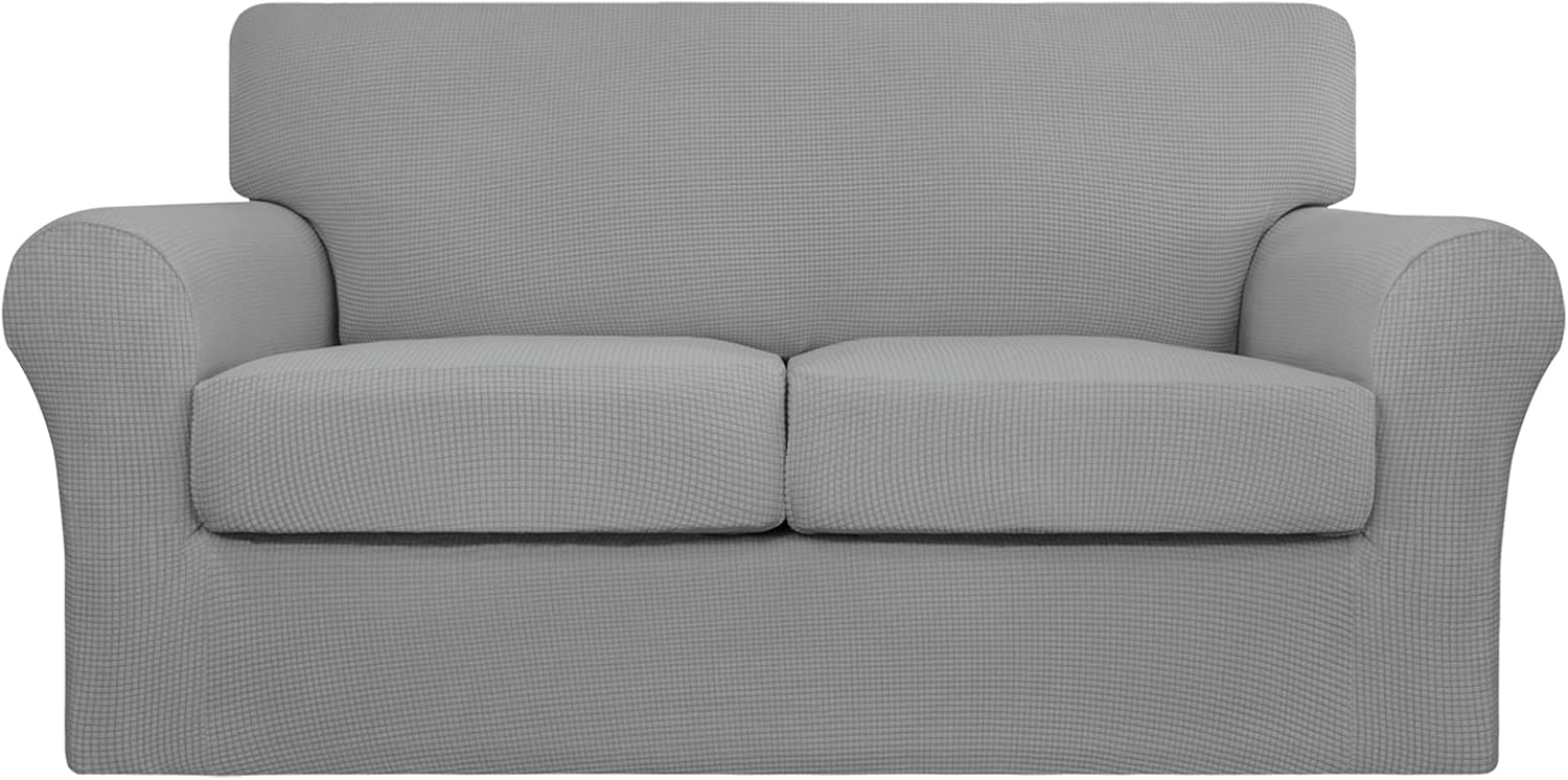 Stretch Couch Cover for Dogs - Washable Sofa Slipcover Light Gray
