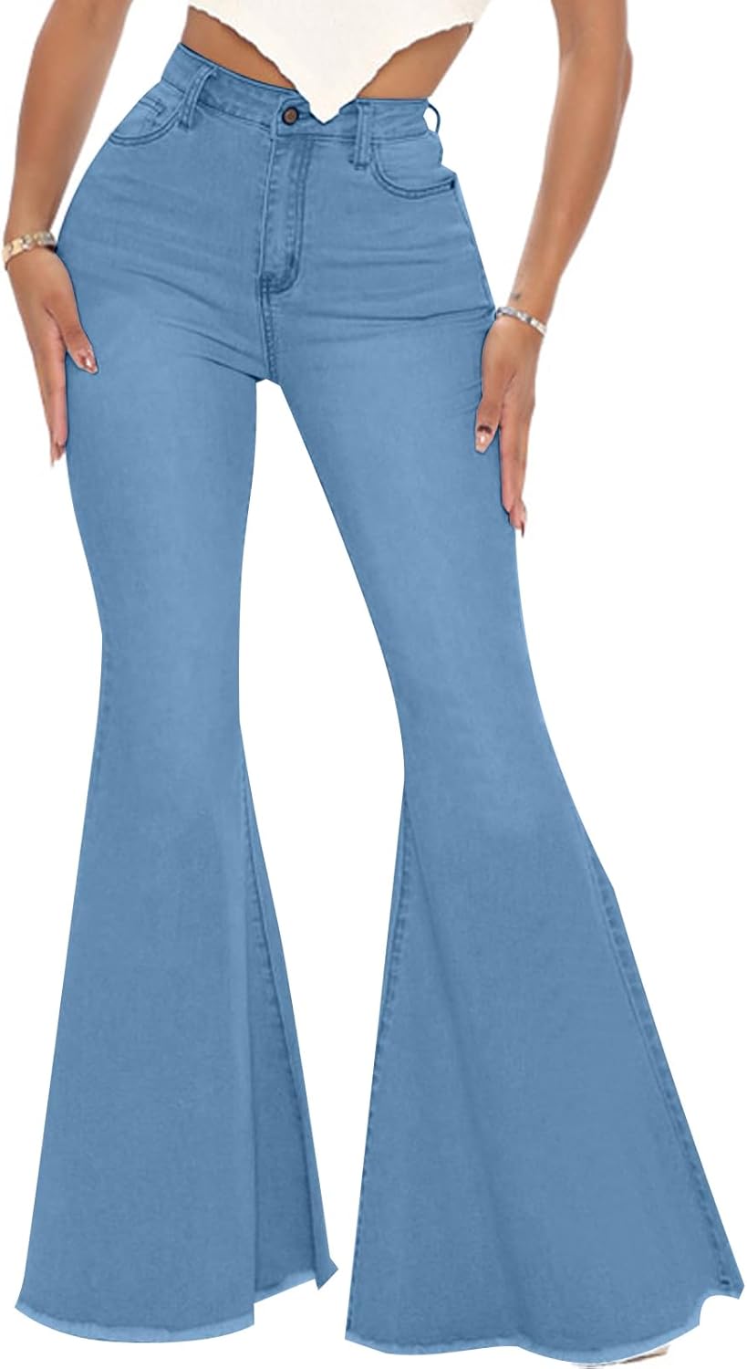 Vintage 70s Bell Bottom Jeans for Women - High Waisted Flare