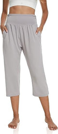 UEU Women's High Waist Capri Pants - Comfortable High Waist Capris