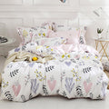 Girls Duvet Cover Queen Floral Bedding Set - Soft Reversible Design