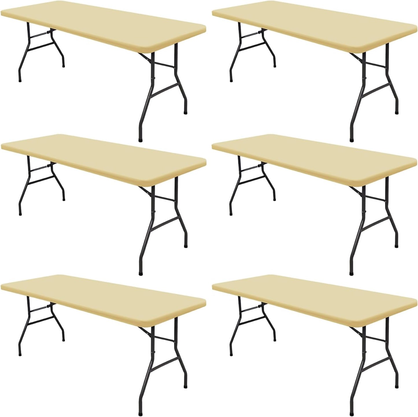 6 Pack Picnic Table Cover Fitted Elastic Tablecloths for Events