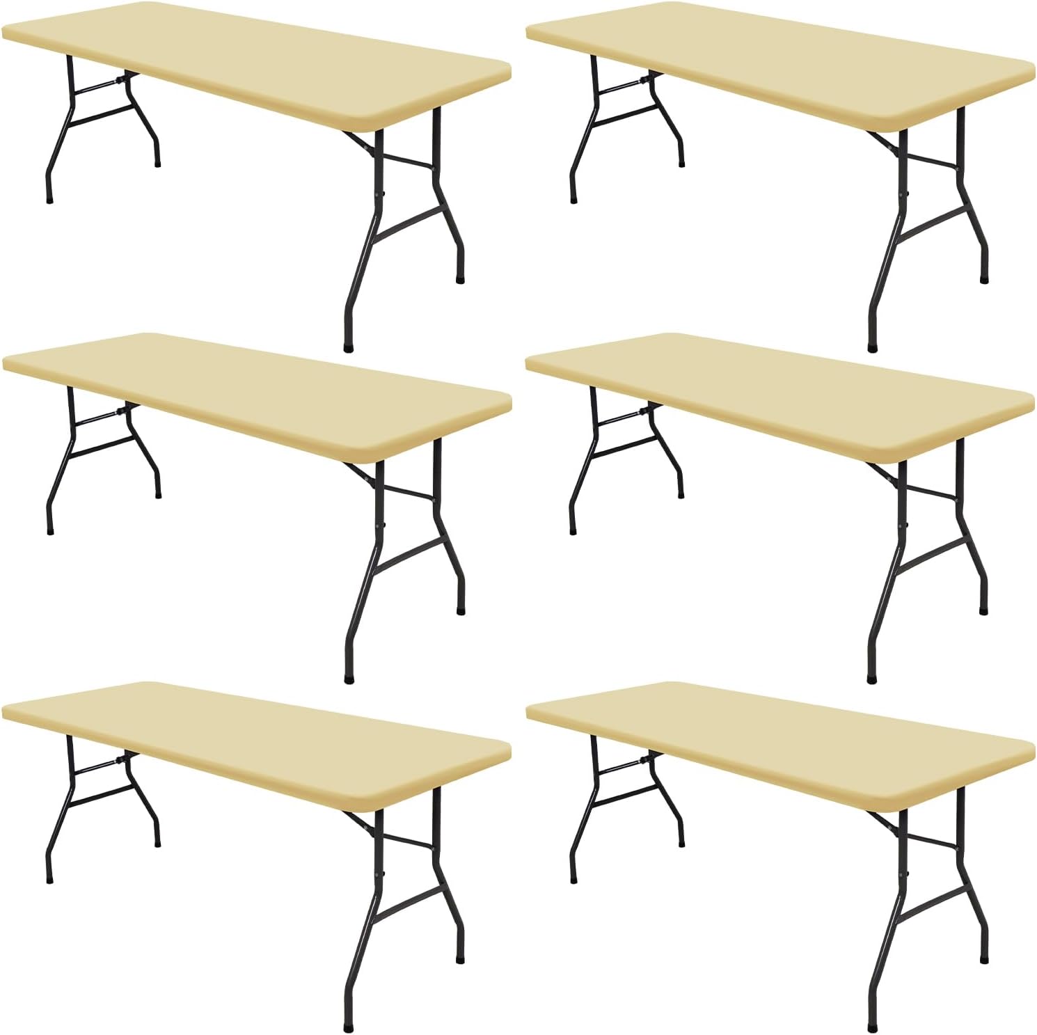 6 Pack Picnic Table Cover Fitted Elastic Tablecloths for Events