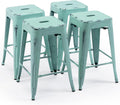 24 Inch Metal Bar Stools Backless Counter Height - Set of 4