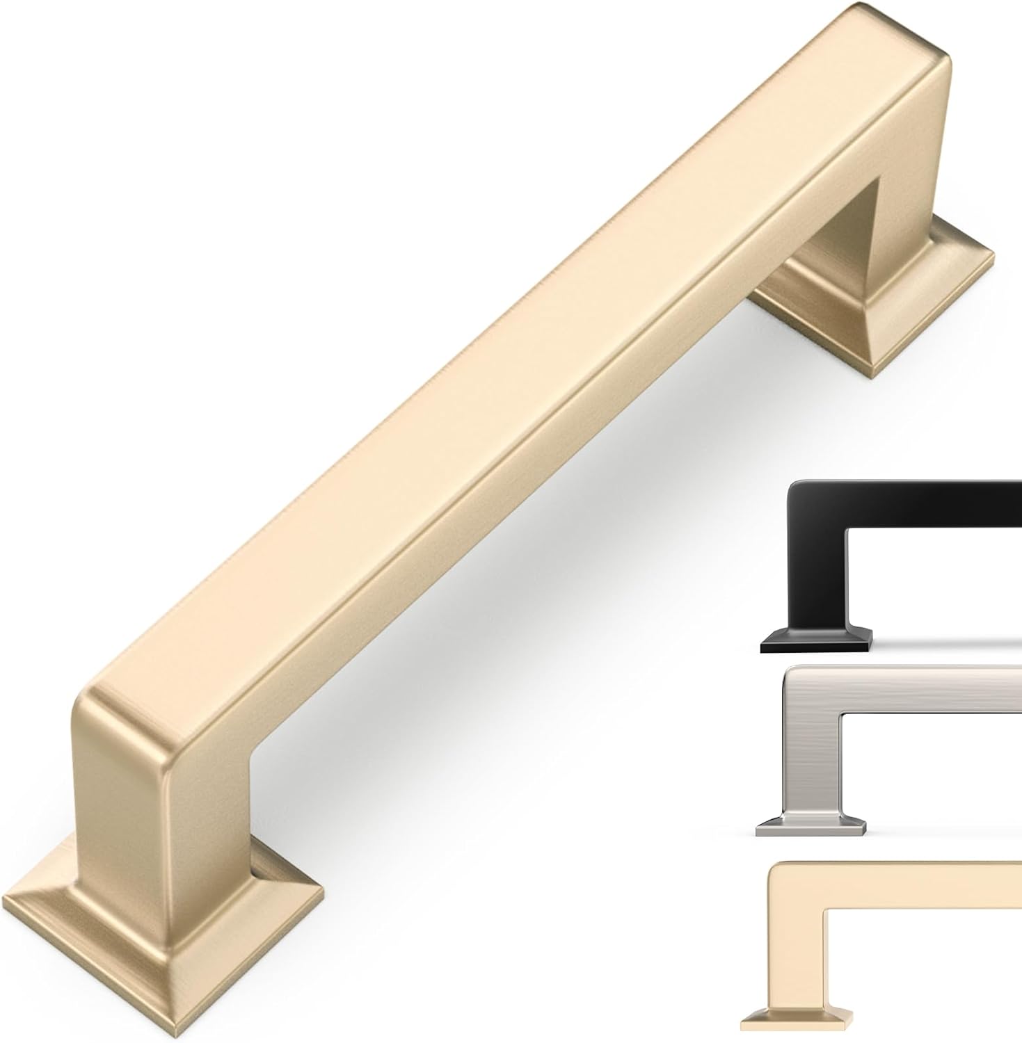 10 Pack 3-3/4 Inch Cabinet Pulls in Brushed Brass Finish