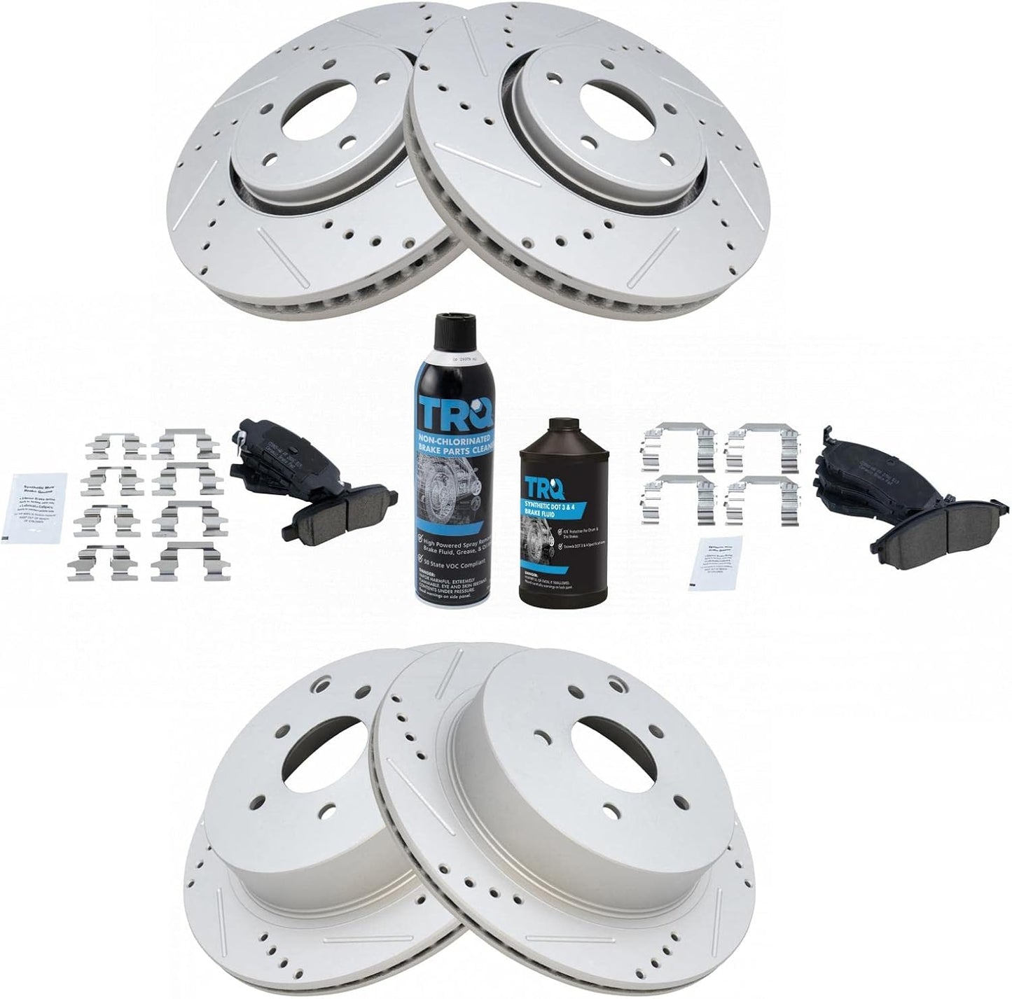 TRQ Performance Brake Pad & Rotor Kit for INFINITI FX35 FX37