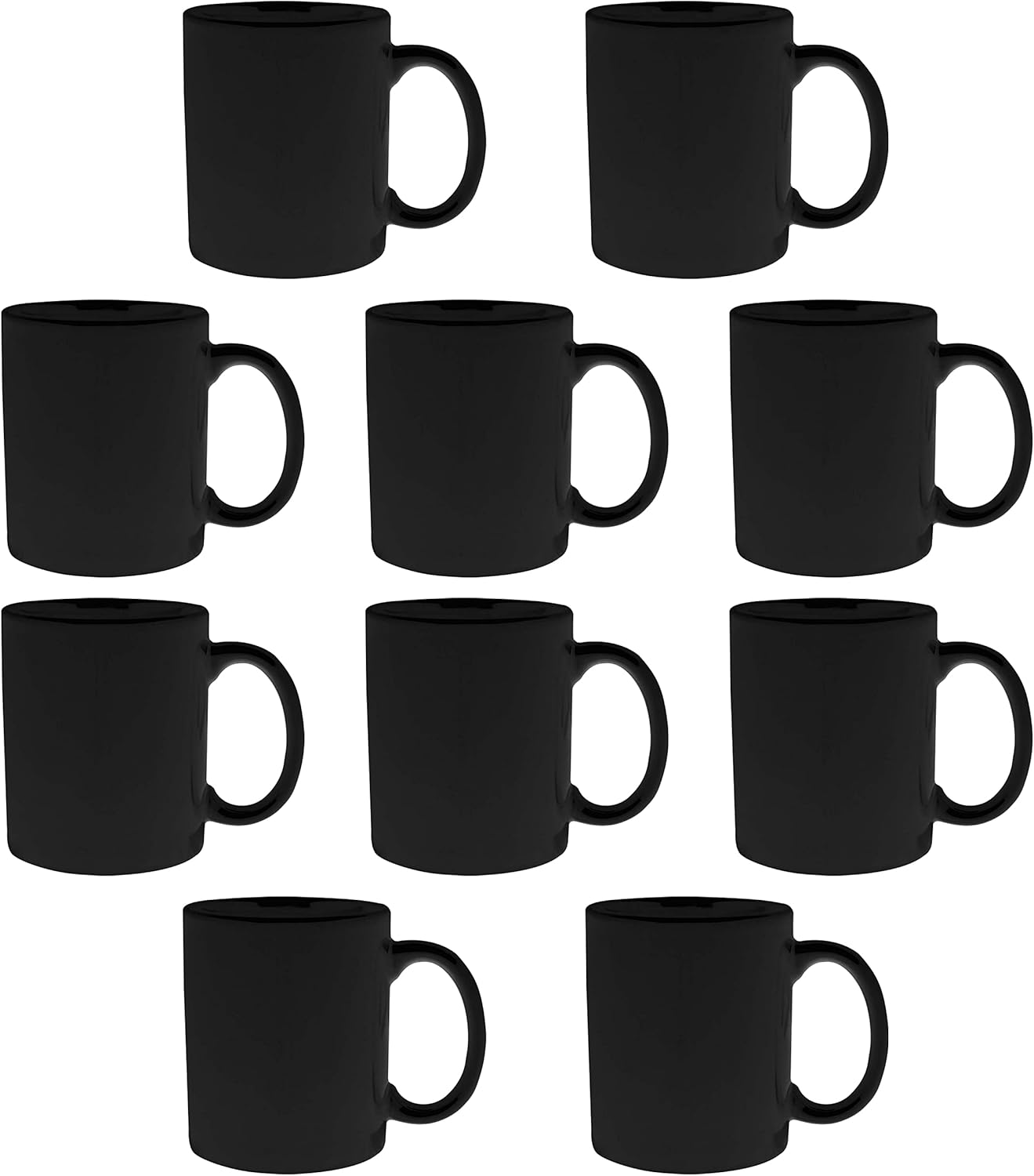 Personalized Ceramic Mugs Set of 10 for Hot or Iced Drinks