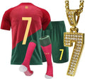 Boy's soccer jersey youth football uniforms with socks and #7